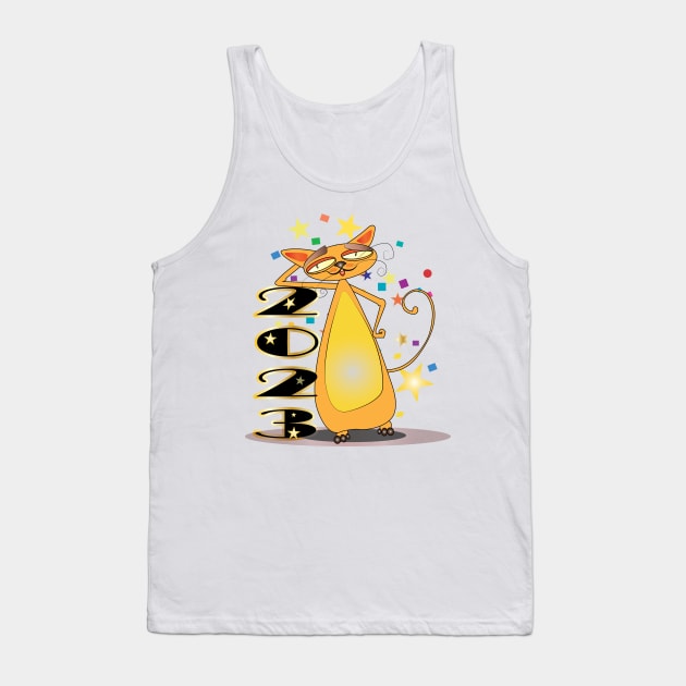 Happy New Year Cats 2023 Tank Top by ArticArtac